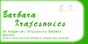 barbara krajcsovics business card